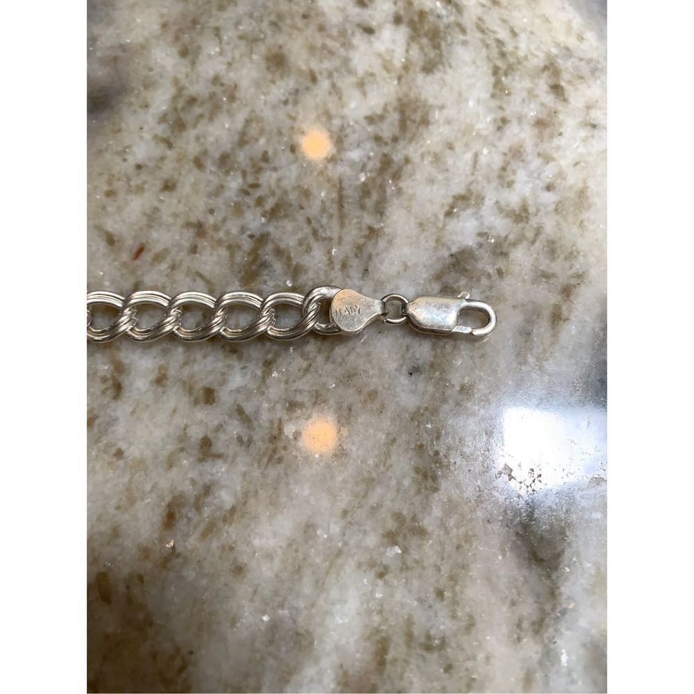 .925 Traditional 7" Sterling Silver Bracelet #Italy - Picture 5 of 8
